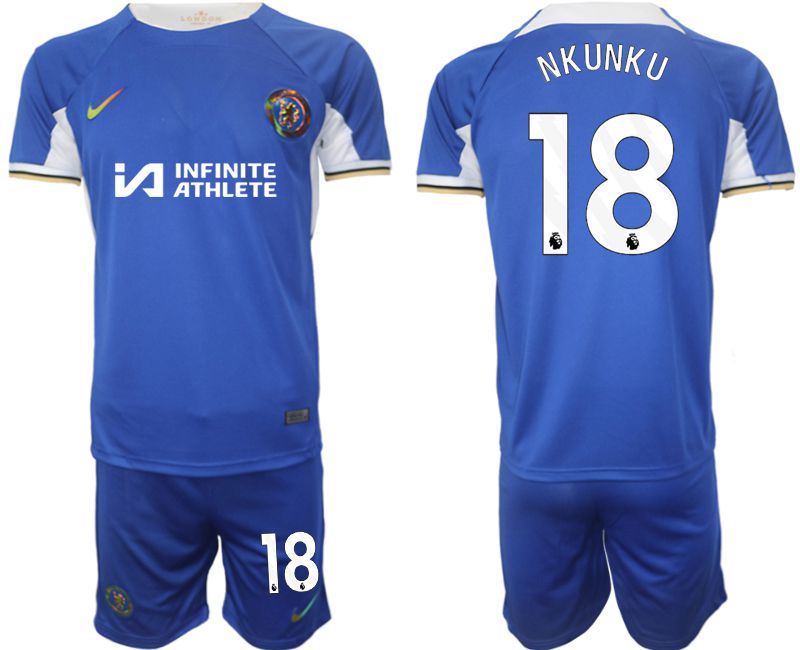 Men 2023-2024 Club Chelsea FC home blue #18 Soccer Jersey